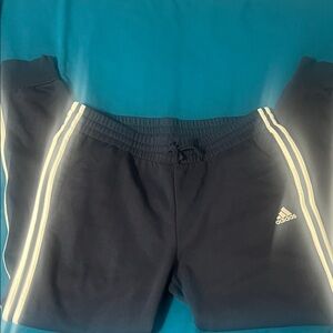 Adidas Women’s Blue Joggers with White Stripes. EUC